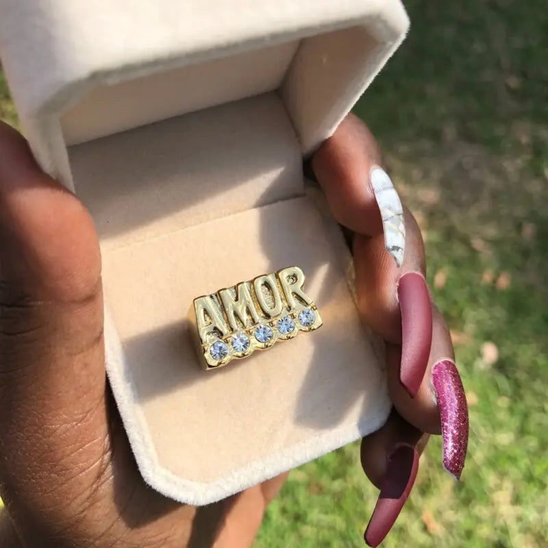 nowadaysfashion Custom Name Rings Gold Personality Hip Hop Ring Women Fashion Punk Letter Ring nowadaysfashion