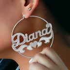 Custom Bamboo Hoop Earrings Personalized Name Earring Bamboo Style Custom Earrings nowadaysfashion