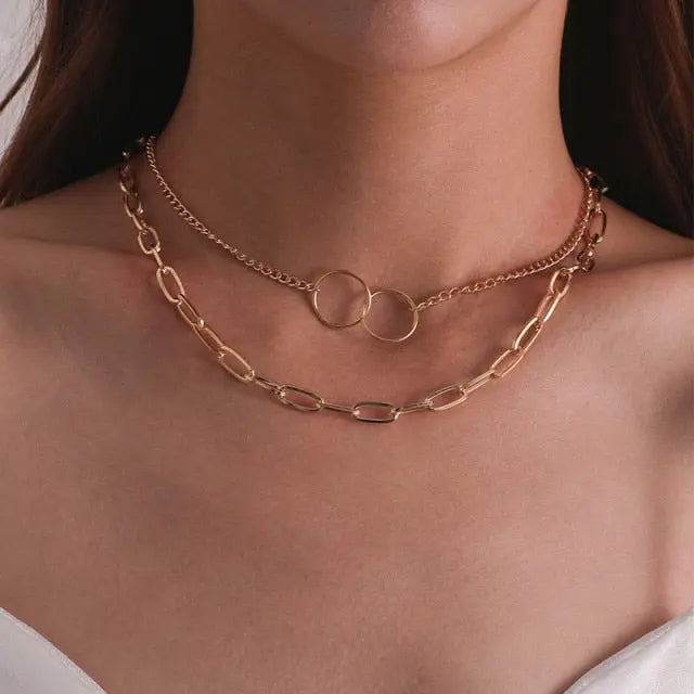 29 stylish Gold necklace on neck Gold chain Women's jewelry layered accesories nowadaysfashion