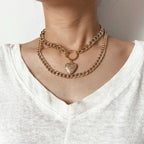 29 stylish Gold necklace on neck Gold chain Women's jewelry layered accesories nowadaysfashion