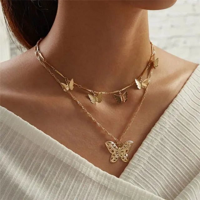 29 stylish Gold necklace on neck Gold chain Women's jewelry layered accesories nowadaysfashion
