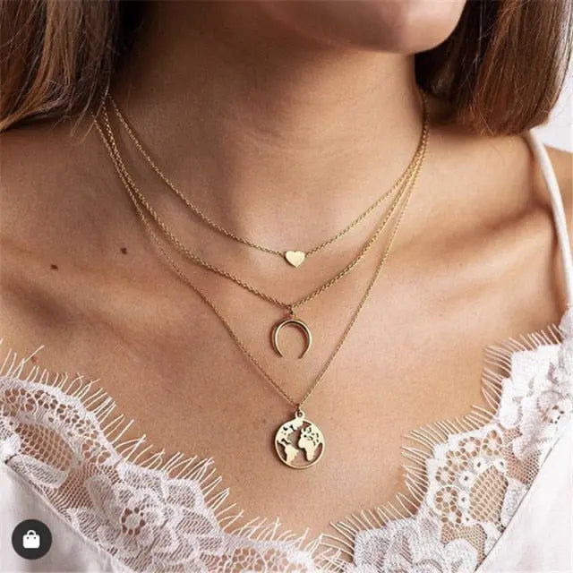 29 stylish Gold necklace on neck Gold chain Women's jewelry layered accesories nowadaysfashion