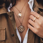 29 stylish Gold necklace on neck Gold chain Women's jewelry layered accesories nowadaysfashion