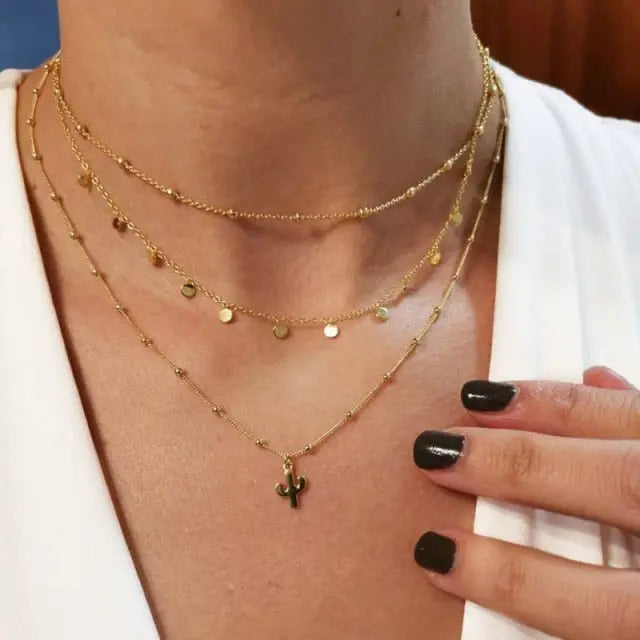 29 stylish Gold necklace on neck Gold chain Women's jewelry layered accesories nowadaysfashion