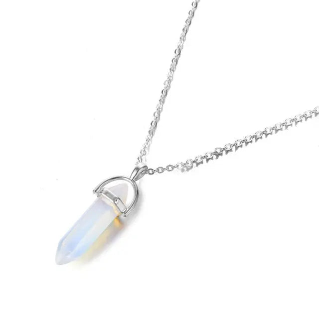 nowadaysfashion Crystals Necklace Bohemian Hexagon Opal Pendant Necklace nowadaysfashion