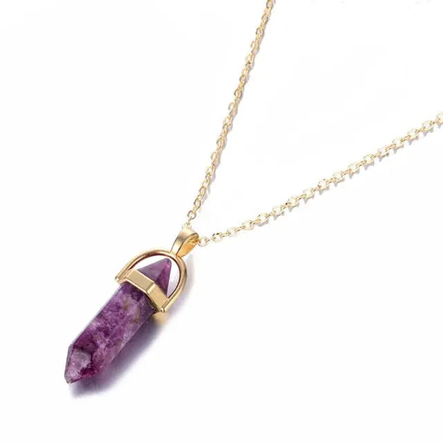 nowadaysfashion Crystals Necklace Bohemian Hexagon Opal Pendant Necklace nowadaysfashion