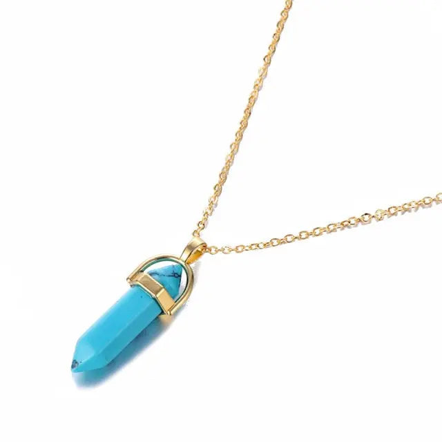 nowadaysfashion Crystals Necklace Bohemian Hexagon Opal Pendant Necklace nowadaysfashion