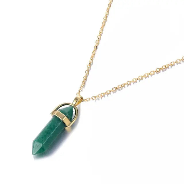 nowadaysfashion Crystals Necklace Bohemian Hexagon Opal Pendant Necklace nowadaysfashion