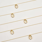 Sterling Silver Gold 26 Alphabet B J P Letters A M Initial Long Chain Necklace Summer Colorful Zircon Ovals nowadaysfashion