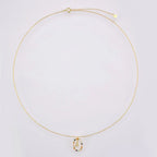 Sterling Silver Gold 26 Alphabet B J P Letters A M Initial Long Chain Necklace Summer Colorful Zircon Ovals nowadaysfashion