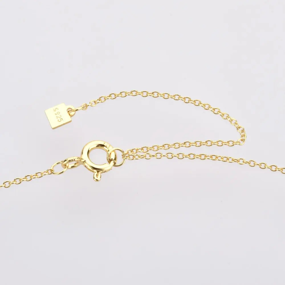 Sterling Silver Gold 26 Alphabet B J P Letters A M Initial Long Chain Necklace Summer Colorful Zircon Ovals nowadaysfashion