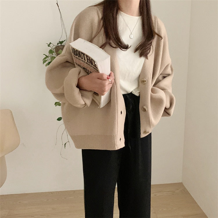 New 2021 Winter Spring Women's Sweaters V-Neck Buttons Cardigans nowadaysfashion