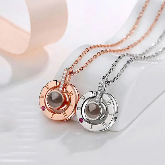 100 languages of love necklace Heart Pendant Wedding Romantic Memory Projection Necklace nowadaysfashion