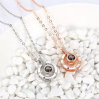 100 languages of love necklace Heart Pendant Wedding Romantic Memory Projection Necklace nowadaysfashion