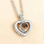 100 languages of love necklace Heart Pendant Wedding Romantic Memory Projection Necklace nowadaysfashion
