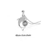 100 languages of love necklace Heart Pendant Wedding Romantic Memory Projection Necklace nowadaysfashion