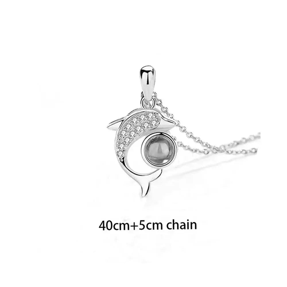 100 languages of love necklace Heart Pendant Wedding Romantic Memory Projection Necklace nowadaysfashion