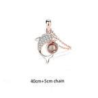 100 languages of love necklace Heart Pendant Wedding Romantic Memory Projection Necklace nowadaysfashion