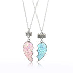couple necklaces Sequin Stitching Heart Broken Best Friends Necklace Gifts 2PCS/Set nowadaysfashion