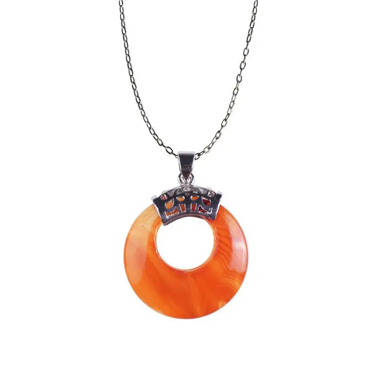 Carnelian Necklaces Round Shape Natural Green aventurine eye Statement Necklace nowadaysfashion