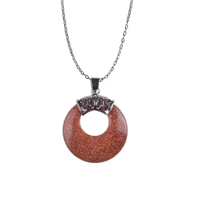Carnelian Necklaces Round Shape Natural Green aventurine eye Statement Necklace nowadaysfashion
