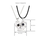 2PCS/set matching necklaces for couples 100 Languages I Love You Lovers Heart Magnetic relationship Necklace nowadaysfashion