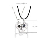 matching couples necklaces for Projection Photo Heart Magnetic Necklace nowadaysfashion