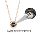 Custom Photo Name Rose Gold Silver Color Projection Round Necklace nowadaysfashion