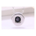 Custom Photo Name Rose Gold Silver Color Projection Round Necklace nowadaysfashion