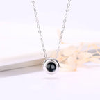 Custom Photo Name Rose Gold Silver Color Projection Round Necklace nowadaysfashion