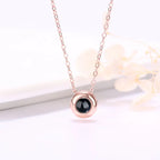 Custom Photo Name Rose Gold Silver Color Projection Round Necklace nowadaysfashion