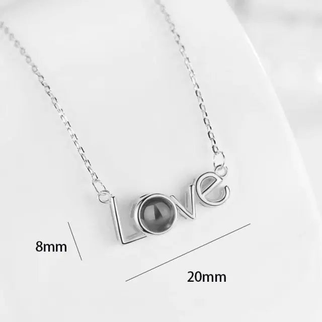 100 languages of love necklace Heart Pendant Wedding Romantic Memory Projection Necklace nowadaysfashion