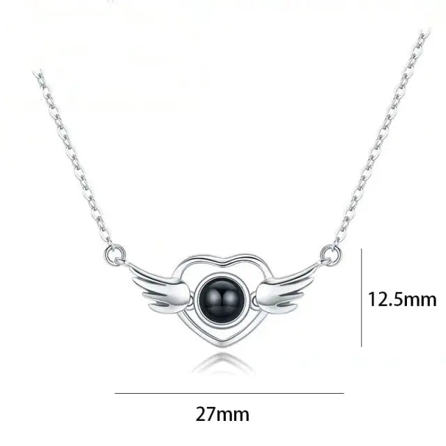 100 languages of love necklace Heart Pendant Wedding Romantic Memory Projection Necklace nowadaysfashion