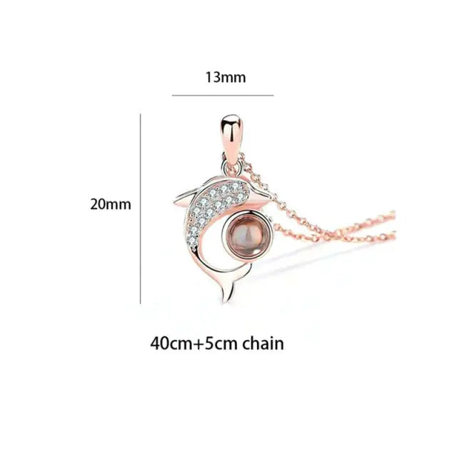 100 languages of love necklace Heart Pendant Wedding Romantic Memory Projection Necklace nowadaysfashion