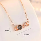 100 languages of love necklace Heart Pendant Wedding Romantic Memory Projection Necklace nowadaysfashion