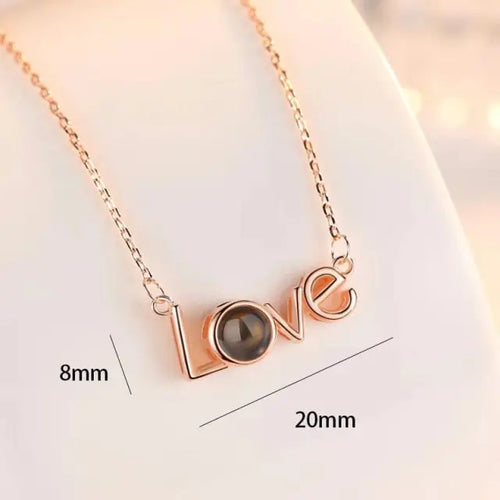 100 languages of love necklace Heart Pendant Wedding Romantic Memory Projection Necklace nowadaysfashion