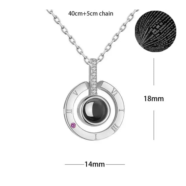 100 languages of love necklace Heart Pendant Wedding Romantic Memory Projection Necklace nowadaysfashion