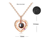 100 languages of love necklace Heart Pendant Wedding Romantic Memory Projection Necklace nowadaysfashion