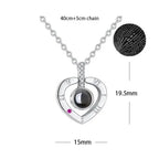 100 languages of love necklace Heart Pendant Wedding Romantic Memory Projection Necklace nowadaysfashion
