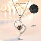 100 languages of love necklace Heart Pendant Wedding Romantic Memory Projection Necklace nowadaysfashion
