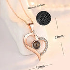 100 languages of love necklace Heart Pendant Wedding Romantic Memory Projection Necklace nowadaysfashion