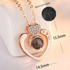 100 languages of love necklace Heart Pendant Wedding Romantic Memory Projection Necklace nowadaysfashion