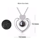 100 languages of love necklace Heart Pendant Wedding Romantic Memory Projection Necklace nowadaysfashion