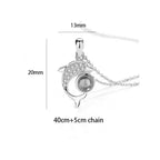 100 languages of love necklace Heart Pendant Wedding Romantic Memory Projection Necklace nowadaysfashion