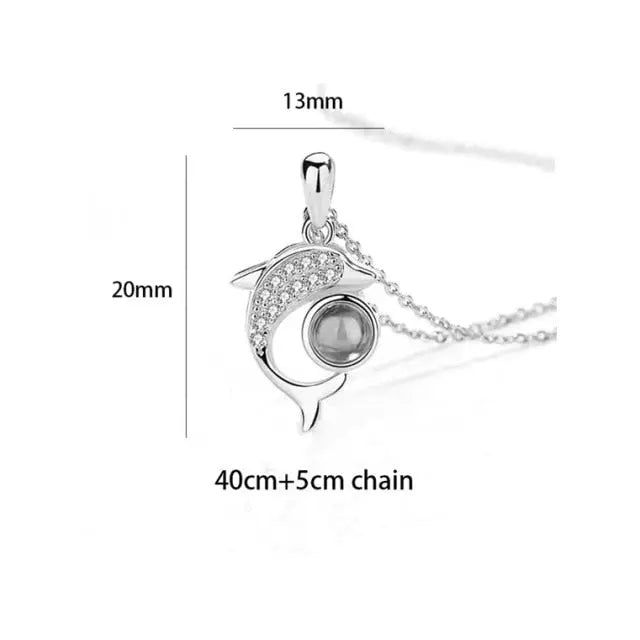 100 languages of love necklace Heart Pendant Wedding Romantic Memory Projection Necklace nowadaysfashion