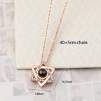 100 languages of love necklace Heart Pendant Wedding Romantic Memory Projection Necklace nowadaysfashion