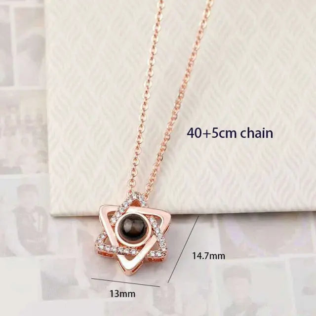 100 languages of love necklace Heart Pendant Wedding Romantic Memory Projection Necklace nowadaysfashion