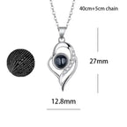 100 languages of love necklace Heart Pendant Wedding Romantic Memory Projection Necklace nowadaysfashion