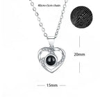 100 languages of love necklace Heart Pendant Wedding Romantic Memory Projection Necklace nowadaysfashion