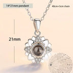 100 languages of love necklace Heart Pendant Wedding Romantic Memory Projection Necklace nowadaysfashion